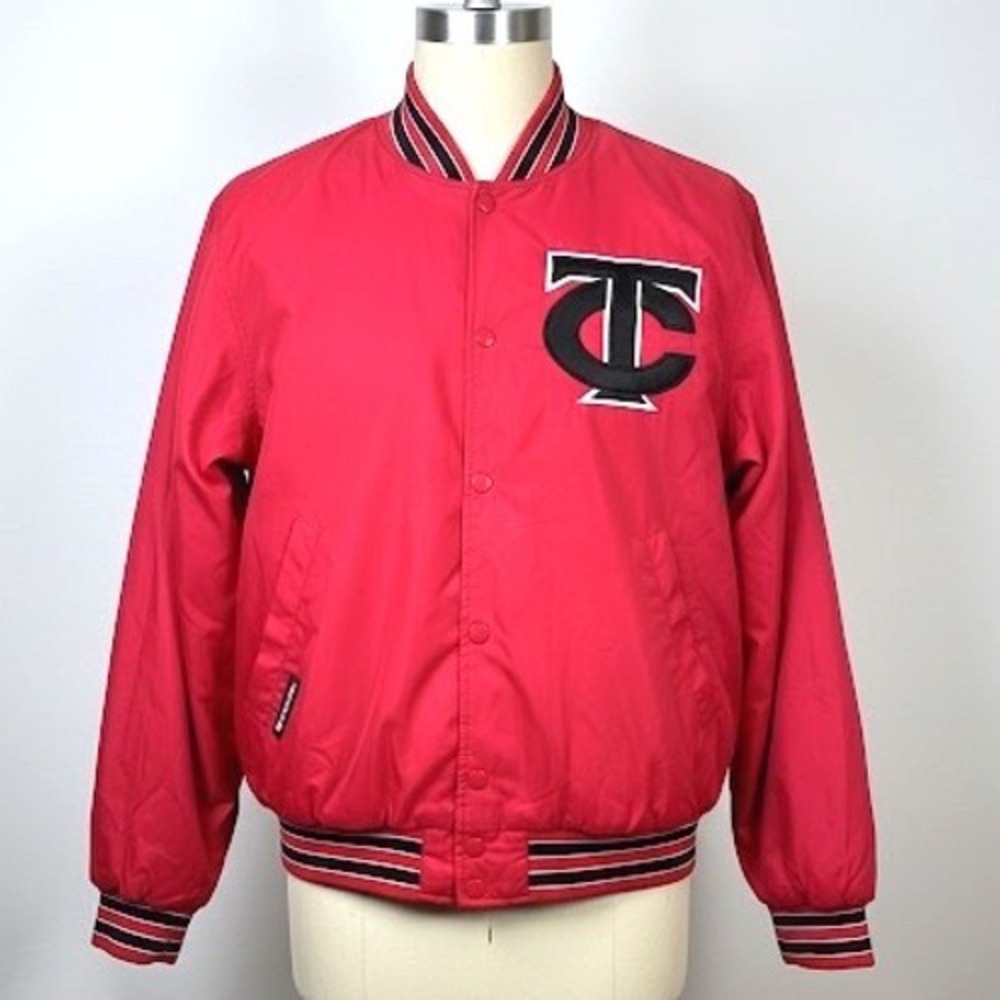 Holloway Red TC‎ Twins (?) Baseball Bomber Jacket Medium VTG 70s 80s Minnesota